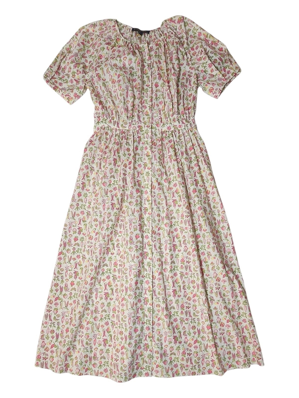 Brooks Brothers Vegetable Print Cotton Shirt Dress